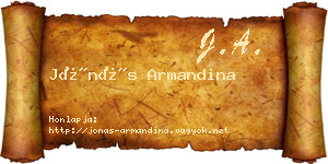 Jónás Armandina névjegykártya